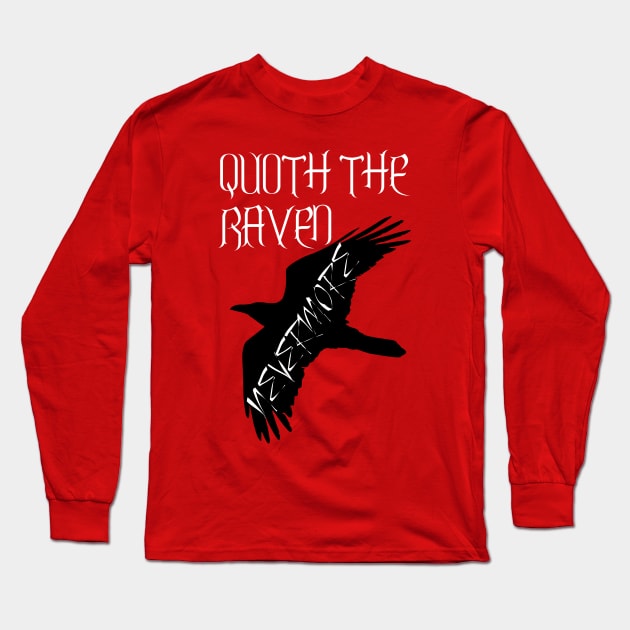 Quoth The Raven Nevermore Long Sleeve T-Shirt by OutlineArt